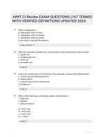 ARRT CI Review EXAM QUESTIONS (167 TERMS) WITH VERIFIED DEFINITIONS UPDATED 2024