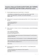 Solution Manual EXAM QUESTIONS (40 TERMS) WITH VERIFIED DEFINITIONS UPDATED 2024