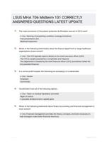 LSUS MHA 706 Midterm 101 CORRECTLY ANSWERED QUESTIONS LATEST UPDATE