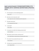 pest control branch 2 EXAM QUESTIONS (170 TERMS) WITH VERIFIED DEFINITIONS UPDATED 2024