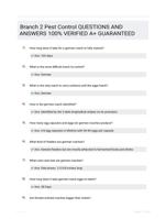 Branch 2 Pest Control QUESTIONS AND ANSWERS 100% VERIFIED A+ GUARANTEED