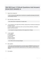 OM 300 Exam 3 Chilcutt Questions And Answers 2024/2025 GRADED A