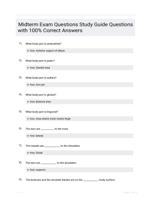 Midterm Exam Questions Study Guide Questions with 100% Correct Answers