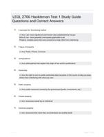 LEGL 2700 Hackleman Test 1 Study Guide Questions and Correct Answers