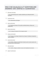 WGU C182 Introduction to IT QUESTIONS AND ANSWERS 100% VERIFIED A+ GUARANTEED