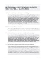 NR 565 Midterm QUESTIONS AND ANSWERS 100% VERIFIED A+ GUARANTEED