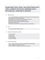 EXAM PREP 2024 | REAL 249 QUESTIONS WITH 100% CORRECT DETAILED ANSWERS WITH RATIONALES | UPDATED & VERIFIED