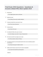 Final Exam 2024 Questions - Questions & Answers (Rated 98%) Best Update 2024