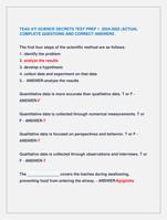 TEAS ATI SCIENCE SECRETS TEST PREP 1 2024-2025 |ACTUAL  COMPLETE QUESTIONS AND CORRECT ANSWERS