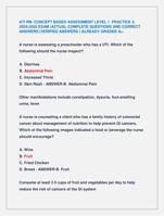 ATI RN- CONCEPT BASED ASSESSMENT LEVEL 1 PRACTICE A 2024-2025 EXAM |ACTUAL COMPLETE QUESTIONS AND CORRECT  ANSWERS