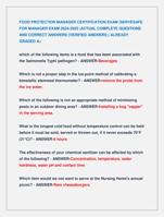 FOOD PROTECTION MANAGER CERTIFICATION EXAM |SERVESAFE FOR MANAGER EXAM 2024-2025 |ACTUAL COMPLETE exam