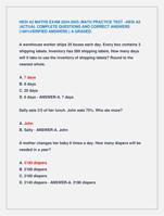 HESI  MATHS EXAM 2024-2025 |MATH PRACTICE TEST HESI A2 |ACTUAL COMPLETE QUESTIONS AND CORRECT ANSWERS