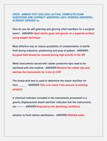 CNOR AMBER TEST 2024-2025 |ACTUAL COMPLETE EXAM  QUESTIONS AND CORRECT ANSWERS (100% VERIFIED ANSWERS )  ALREADY GRADED A+.