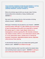 TEXAS DRIVERS HANDBOOK EXAM 2024-2025 NEWEST !!! ACTUAL  COMPLETE EXAM QUESTIONS AND CORRECT ANSWERS  (VERIFIED ANSWERS