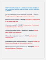 IRRSP RADIOGRAPHS STATE CARD EXAM 2024-2025 NEWEST !!!  ACTUAL COMPLETE EXAM QUESTIONS AND CORRECT ANSWERS  /A GRADED.