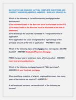 MLO SAFE EXAM 2024-2025 |ACTUAL COMPLETE QUESTIONS AND  CORRECT ANSWERS (VERIFIED ANSWERS ) ALREADY GRADED A+