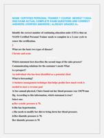 NASM CERTIFIED PERSONAL TRAINER 7 COURSE NEWEST !!!2024- 2025 EXAM ACTUAL COMPLETE EXAM QUESTIONS AND CORRECT  ANSWERS