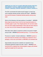 AMERICAN COLLEGE OF CULINARY MEDICINE BOARD EXAM 2024- 2025 NEWEST !!! ACTUAL COMPLETE EXAM QUESTIONS AND  CORRECT ANS
