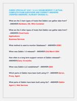 ZABBIX SPECIALIST (DAY 1,2,3,4,5 )EXAM NEWEST !!! ACTUAL  COMPLETE EXAM QUESTIONS AND CORRECT ANSWERS