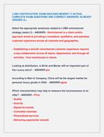 LVMH CERTIFICATION EXAM 2024-2025 NEWEST !!! ACTUAL  COMPLETE EXAM QUESTIONS AND CORRECT ANSWERS /ALREADY  GRADED A+
