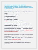 ORTHOTIC FITTER PSI ONLINE EXAM QUESTIONS  (SELF-ASSESSMENT EXAM-SAE) 2024-2025/COMPLETE ACTUAL  EXAM