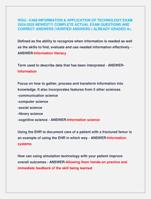 WGU C468 INFORMATION & APPLICATION OF TECHNOLOGY EXAM  2024-2025 NEWEST!!! COMPLETE ACTUAL EXAM