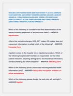 NHA CBCS CERTIFICATION EXAM 2024/2025 NEWEST !!! ACTUAL COMPLETE  EXAM QUESTIONS AND CORRECT ANSWERS