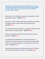 PHARMACY TECH CALCULATION TEST 2024/2025 /COMPLETE ACTUAL EXAM  QUESTIONS AND CORRECT ANSWERS (VERIFIED ANSWERS )