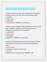 NBRC TMC STUDY2024-2025 |COMPLETE QUESTIONS AND  CORRECT ANSWERS (VERIFIED ANSWERS ) AGRADED.