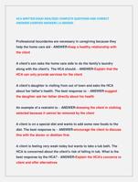 HCA WRITTEN EXAM 2024/2025 COMPLETE QUESTIONS AND CORRECT  ANSWERS (VERIFIED ANSWERS ) A GRADED