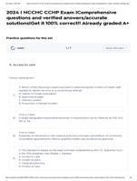 2024 | NCCHC CCHP Exam |Comprehensive questions and verified answers/accurate solutions|Get it 100% correct!! Already graded