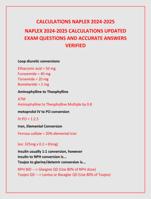 CALCULATIONS NAPLEX 2024-2025  NAPLEX 2024-2025 CALCULATIONS UPDATED  EXAM QUESTIONS AND ACCURATE ANSWERS  VERIFIED