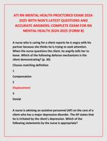 ATI RN MENTAL HEALTH PROCTORED EXAM 2024- 2025 WITH NGN'S LATEST QUESTIONS AND  ACCURATE ANSWERS: