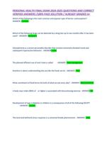 PERSONAL HEALTH FINAL EXAM 2025