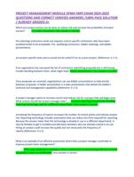 PROJECT MANAGEMENT MODULE EXAM