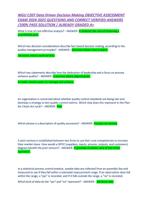 WGU C207 Data Driven Decision Making OBJECTIVE ASSESSMENT EXAM