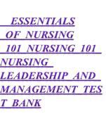 essentials of nursing 101 nursing_101_nursing_leadership_and_management_test_bank