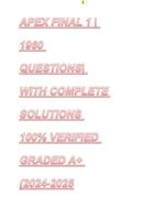 APEX FINAL 1 | 1960 QUESTIONS| WITH COMPLETE SOLUTIONS 100% VERIFIED GRADED A+ (2024-2025