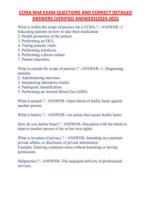 CCMA NHA EXAM QUESTIONS AND CORRECT DETAILED ANSWERS (VERIFIED ANSWERS)2024-2025 ALREADY GRADED A+