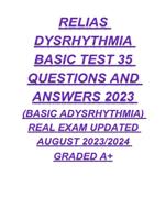 RELIAS DYSRHYTHMIA BASIC exam q&a
