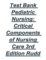 test bank pediatric nursing critical components of nursing care 3rd edition-rudd