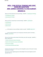 WGU - C168 Critical Thinking and Logic Exam/381 Questions and Answers