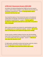 LETRS Unit 7 Assessment Answers 2025-2026