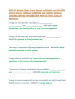 BIOD 121 Module 3 Exam Energy Balance and Weight Loss