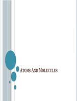 Atoms and Molecules: Introduction and Structure