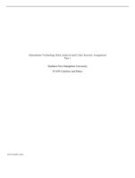 Information Technology Risk Analysis and Cyber Security Assi