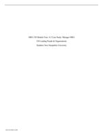 MBA 530 Module Four: 4-2 Case Study: Manager MBA 530 Leading