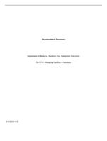 Organizational StructuresDepartment of Business, Southern Ne
