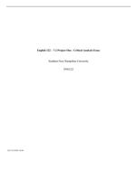 English 122  7-2 Project One - Critical Analysis EssaySout