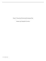 Project 1: Personal and Professional Development PlanSouther